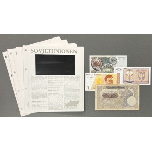 Srbsko, Bosna a Hercegovina, Kirgizsko a ZSSR - sada bankoviek (4ks)