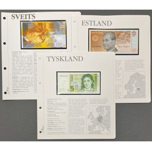 Banknotenset Schweiz, Deutschland und Estland (3er Set)