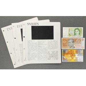 Sada bankovek Švýcarska, Německa a Estonska (3ks)