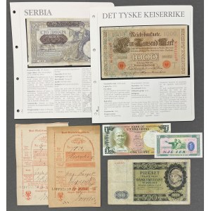 MIX Banknoten, meist Europa + alte Quittungen (6 Stück)