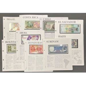 Ameryka Południowa - zestaw banknotów z albumem (9szt)