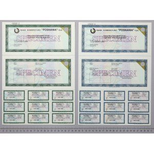 POSNANIA Commercial Bank, Einlagenzertifikat, SPECIMEN 5.000 USD und 5.000 DEM (2pc)