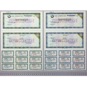 POSNANIA Commercial Bank, vkladový certifikát, SPECIMEN 5 000 USD a 5 000 DEM (2ks)