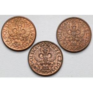 1 cent 1936-1938 - sada (3ks)
