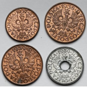 1-5 groszy 1937-1939 - zestaw (4szt)