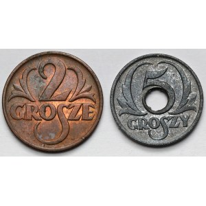 2-5 centov 1938-1939 - sada (2ks)