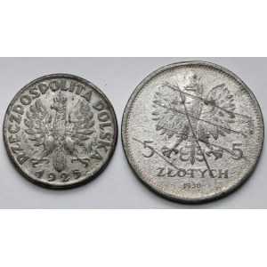 2 Zloty 1925 und 5 Zloty 1930 - Fälschungen der Zeit