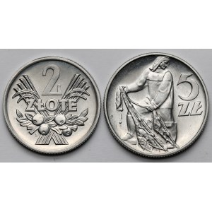 2 zlaté 1970 Berry a 5 zlatých 1959 - sada (2ks)