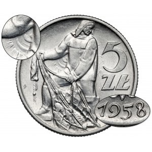 5 złotych 1958 Rybak - SŁONECZKO