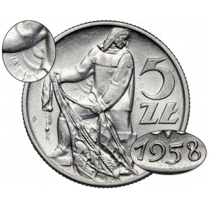 5 zlatých 1958 Rybak - SŁONECZKO
