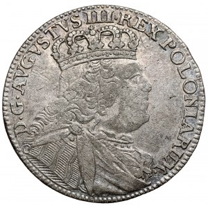 August III Sas, Ort Lipsk 1753 EC - szeroka głowa