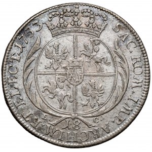 August III Sas, Ort Leipzig 1753 EC - široká hlava