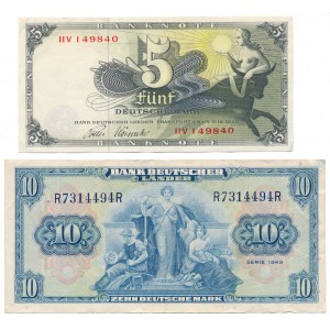 Germany, 5 Mark 1948 & 10 Mark 1949 (2pcs)