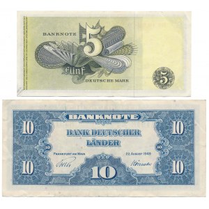 Germany, 5 Mark 1948 & 10 Mark 1949 (2pcs)