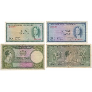 Luxemburg, 10 - 100 Francs ND (4Stück)