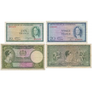 Luxembourg, 10 - 100 Francs ND (4pcs)