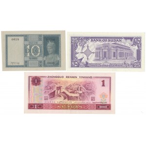 China, Sudan & Italy - banknotes lot (3pcs)