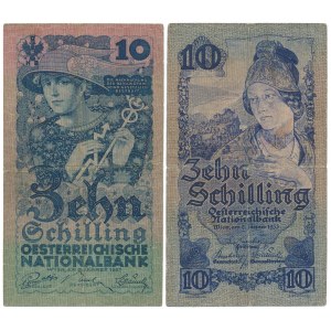 Rakousko, 10 šilinků 1927 a 10 šilinků 1933 (2ks)