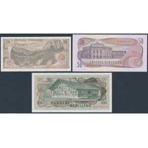 Austria, 20, 50 & 100 Schilling 1967-1970 (3pcs)