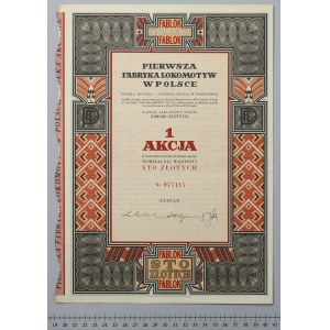 Pierwsza Fabryka Lokomotyw w Polsce, 100 zł 1938 - z ograniczonym prawem głosu