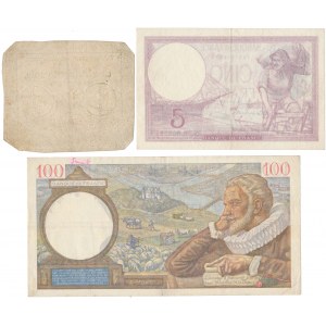 Frankreich, Zuteilung 50 Sols 1793, 5 und 10 Francs 1939 (3Stk)