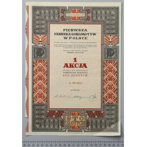 Pierwsza Fabryka Lokomotyw w Polsce, 100 zł 1938