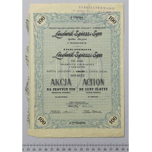 LUDWIK SPIESS i SYN Zakłady Chemiczne, Em.2, 100 zł 1929