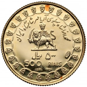 Iran, Mohammad Reza, 500 rials 1971 - 2500. rocznica Imperium Perskiego