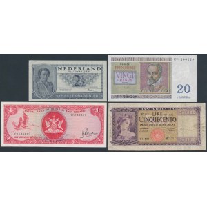 Belgien, Italien, die Niederlande und Trinidad und Tabago - Banknotenset (4 Teile)