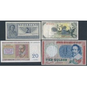 Belgicko, Nemecko a Holandsko - sada bankoviek (4 ks)