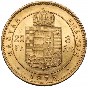 Węgry, Francis Joseph I, 8 florin = 20 franc 1879 KB