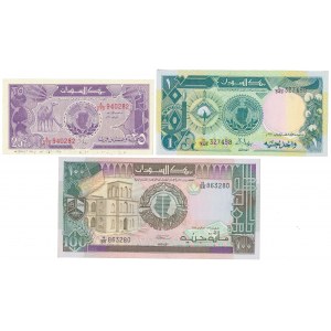 Sudan, 25 Piastres, 1 & 100 Pounds ND (3pcs)