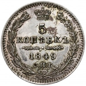 Rusko, Mikuláš I., 5 kopejok 1849, Petrohrad