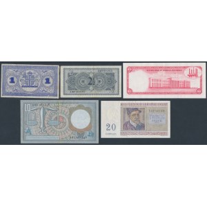 Belgie, Nizozemsko, Island a Trinidad a Tabago - sada bankovek (5 ks)