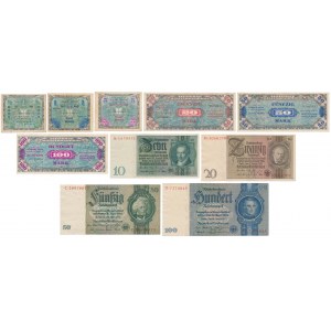 Germany & Allied Occupation WWII - banknotes lots (10pcs)