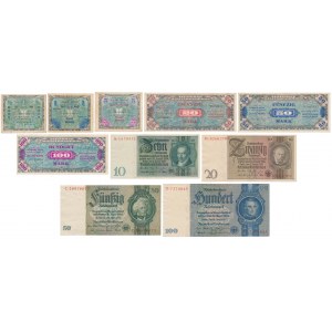 Deutschland, Banknoten 1929-35 und Alliierte Besatzung (10pc)