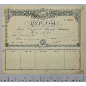 6% Národní půjčka 1934, diplom