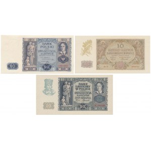 Zestaw 20 złotych 1936 i 10 i 20 złotych 1940 (3szt)
