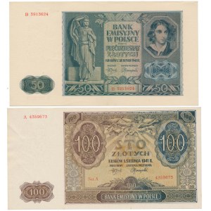 50 und 100 PLN 1941 - Satz (2 Stück)