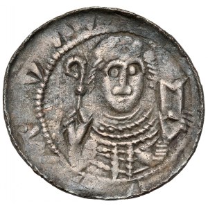 Ladislav II. vyhnanec, denár - knieža a biskup - polmesiac a I*