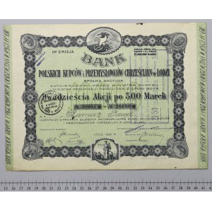 Bank Polski Kupców i Przemysłowców Chrześcijanjan w Łodzi, Em.2, 20x 500 mkp