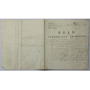 Krakauer Gouvernementsregierung, Brief von 1838