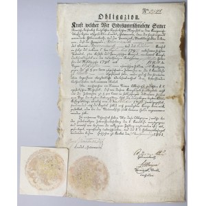 Obligacja Królestwa Galicji Zachodniej dla miasta Kielce 1801 r.