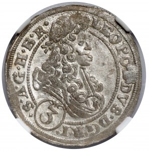 Schlesien, Leopold I., 3 krajcars 1696 CB, Brzeg - SCHÖN
