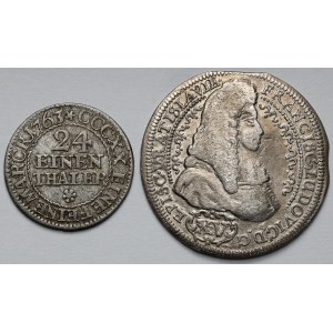 1/24 toliarov 1763 a 15 krajcars Nysa 1693 (2ks)