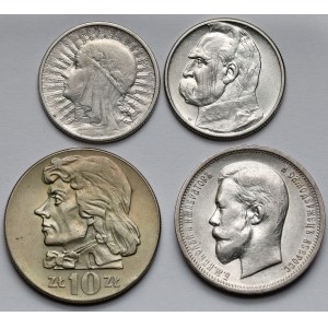 2-10 zlatých a 50 kopejok 1912-1972 - sada (4ks)