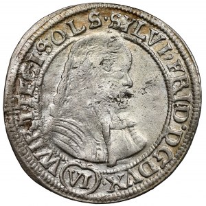 Śląsk, Sylwiusz Fryderyk, 6 krajcarów 1674 SP, Oleśnica