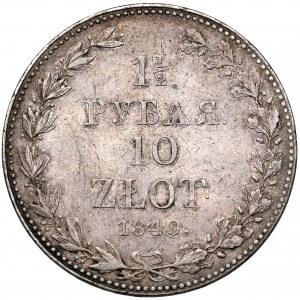1-1/2 Rubel = 10 Zloty 1840 MW, Warschau - RARE