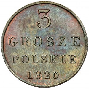 3 polnische Pfennige 1820 IB - Neuprägung Warschau - schön