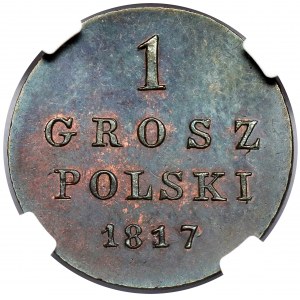 1 poľský groš 1817 IB - nová razba Varšava - zriedkavé
